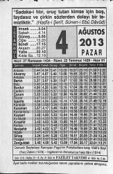 4 Ağustos 2013 Takvim Yaprağı - Doğum Günü Hediyesi EFMN13547 - Gökçekoleksiyon