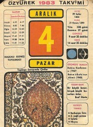 4 Aralık 1983 Takvim Yaprağı - Doğum Günü Hediyesi EFM(N)11528 - Gökçekoleksiyon