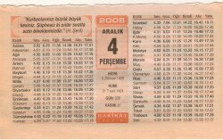 4 Aralık 2008 Takvim Yaprağı EFM(N)4439 - 2