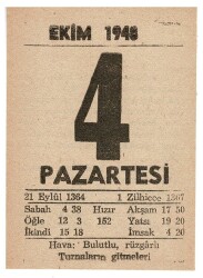4 Ekim 1948 Takvim Yaprağı EFM844 - 3