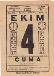 4 Ekim 1963 Takvim Yaprağı EFM(N)3518 - 1