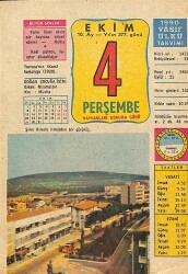 4 Ekim 1990 Takvim Yaprağı - Doğum Günü Hediyesi EFM(N)12462 - Gökçekoleksiyon