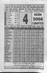 4 Ekim 2008 Takvim Yaprağı - Doğum Günü Hediyesi EFM(N)10646 - 1