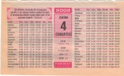 4 Ekim 2008 Takvim Yaprağı EFM(N)3221 - 3