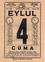4 Eylül 1964 Takvim Yaprağı EFM(N)3509 - 3