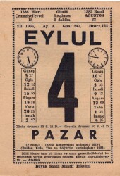 4 Eylül 1966 Takvim Yaprağı EFM(N)3506 - 1