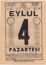4 Eylül 1967 Takvim Yaprağı EFM(N)3508 - 2