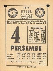 4 Eylül 1975 Takvim Yaprağı - Doğum Günü Hediyesi EFM(N)12492 - Gökçekoleksiyon