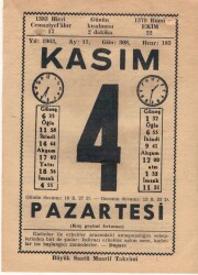 4 Kasım 1963 Takvim Yaprağı EFM(N)3655 - 1