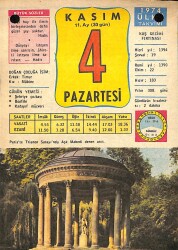4 Kasım 1974 Takvim Yaprağı - Doğum Günü Hediyesi EFM(N)10677 - 1