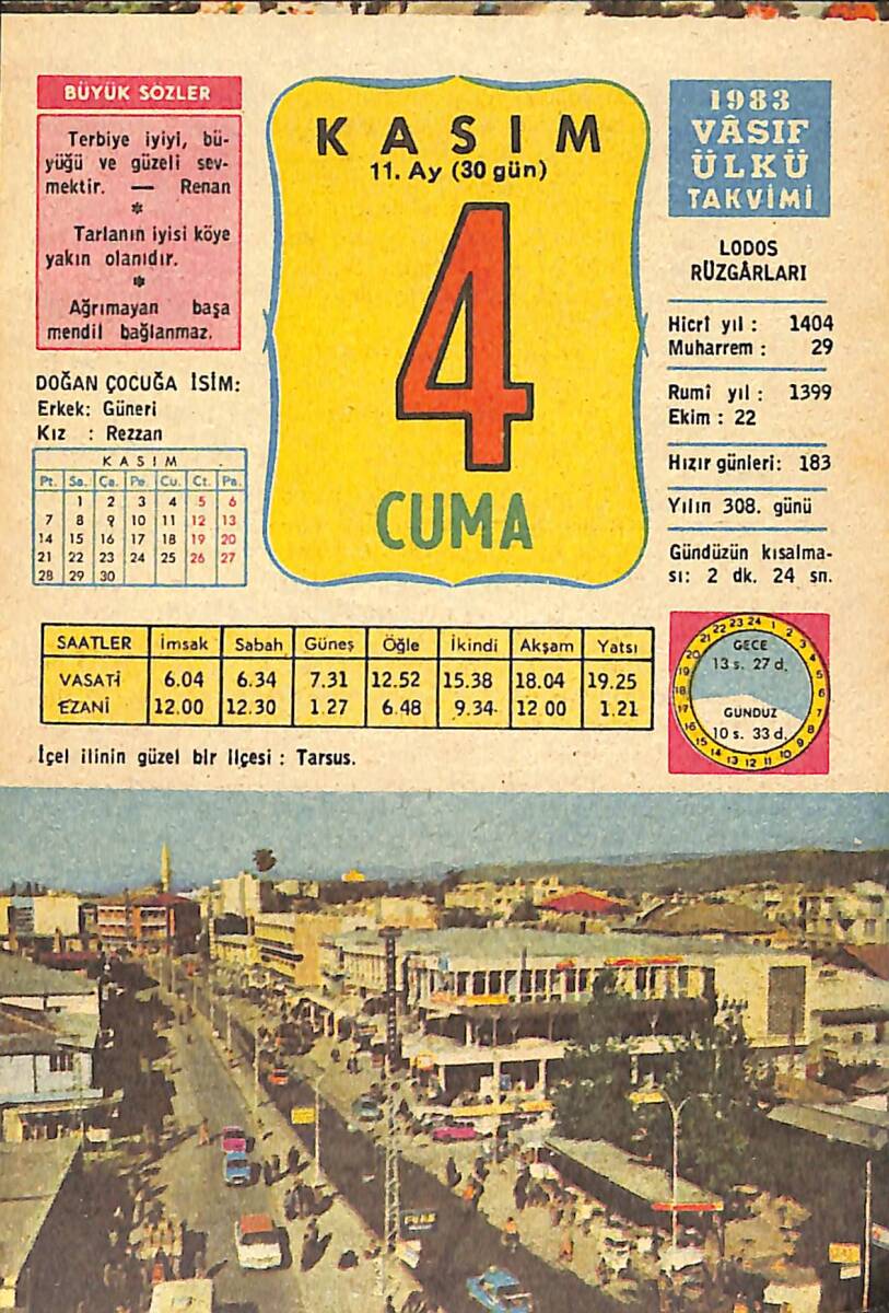 4 Kasım 1983 Takvim Yaprağı - Doğum Günü Hediyesi EFMN14717 - 1