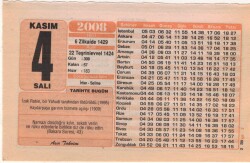 4 Kasım 2008 Takvim Yaprağı EFM(N)3800 - 3