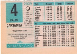 4 Kasım 2009 Takvim Yaprağı EFM(N)3828 - 1