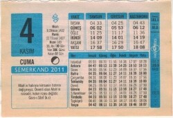 4 Kasım 2011 Takvim Yaprağı EFM(N)1353 - 4