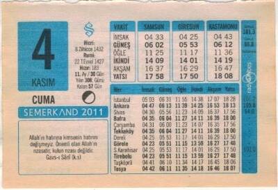 4 Kasım 2011 Takvim Yaprağı EFM(N)1353 - 4