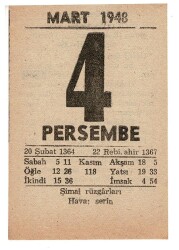 4 Mart 1948 Takvim Yaprağı EFM912 - 3