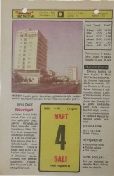 4 Mart 1980 Takvim Yaprağı - Doğum Günü Hediyesi EFM(N)7642 - Gökçekoleksiyon