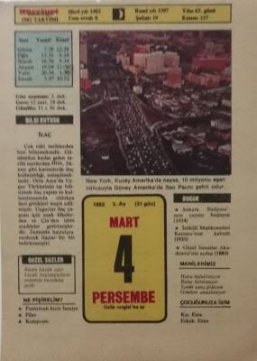4 Mart 1982 Takvim Yaprağı - Doğum Günü Hediyesi EFM(N)7887 - 2