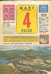 4 Mart 1984 Takvim Yaprağı - Doğum Günü Hediyesi EFMN15214 - Gökçekoleksiyon