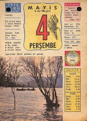 4 Mayıs 1972 Takvim Yaprağı - Doğum Günü Hediyesi EFM(N)12252 - Gökçekoleksiyon