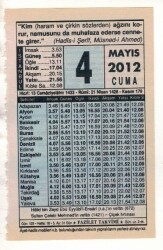 4 Mayıs 2012 Takvim Yaprağı EFM(N)1935 - 1