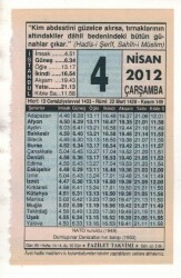 4 Nisan 2012 Takvim Yaprağı EFM(N)1905 - 1