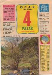 4 Ocak 1981 Takvim Yaprağı EFM(N)2728 - 1