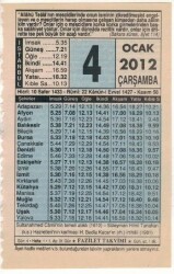 4 Ocak 2012 Takvim Yaprağı EFM(N)1487 - 3