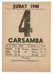 4 Şubat 1948 Takvim Yaprağı EFM922 - 1