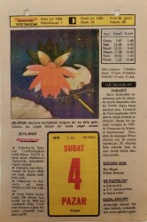 4 Şubat 1979 Takvim Yaprağı - Doğum Günü Hediyesi EFM(N)7606 - Gökçekoleksiyon