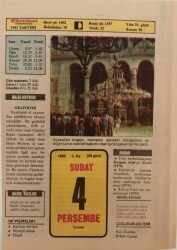 4 Şubat 1982 Takvim Yaprağı - Doğum Günü Hediyesi EFM(N)7673 - Gökçekoleksiyon