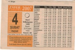 4 Şubat 2007 Takvim Yaprağı EFM(N)5523 - Gökçekoleksiyon
