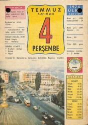 4 Temmuz 1974 Takvim Yaprağı - Doğum Günü Hediyesi EFM(N)9437 - Gökçekoleksiyon