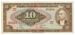 4.Emisyon 2.Tertip 10 Türk Lirası Seri C11 NATUREL/ÇÇT TCK9247 - 1