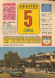 5 Ağustos 1988 Takvim Yaprağı - Doğum Günü Hediyesi EFM(N)9469 - Gökçekoleksiyon