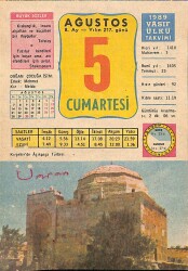 5 Ağustos 1989 Takvim Yaprağı - Doğum Günü Hediyesi EFM(N)9530 - Gökçekoleksiyon