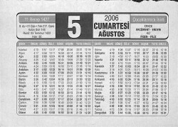 5 Ağustos 2006 Takvim Yaprağı - Doğum Günü Hediyesi EFMN14152 - Gökçekoleksiyon