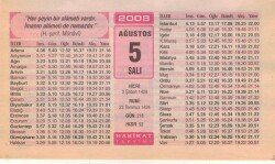 5 Ağustos 2008 Takvim Yaprağı EFM(N)2268 - 1