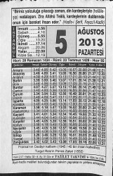 5 Ağustos 2013 Takvim Yaprağı - Doğum Günü Hediyesi EFMN13548 - Gökçekoleksiyon