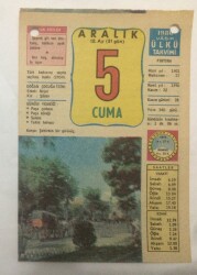 5 Aralık 1980 Takvim Yaprağı -Doğum Günü Hediyesi EFM(N)6469 - Gökçekoleksiyon