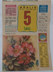5 Aralık 1989 Takvim Yaprağı - Doğum Günü Hediyesi EFM(N)6824 - Gökçekoleksiyon