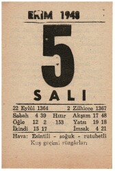 5 Ekim 1948 Takvim Yaprağı EFM843 - 3