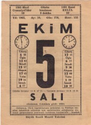 5 Ekim 1965 Takvim Yaprağı EFM(N)3522 - 2