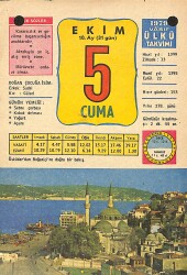 5 Ekim 1979 Takvim Yaprağı - Doğum Günü Hediyesi EFMN13793 - Gökçekoleksiyon