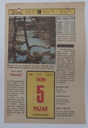 5 Ekim 1980 Takvim Yaprağı - Doğum Günü Hediyesi EFM(N)7071 - Gökçekoleksiyon