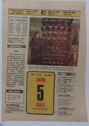 5 Ekim 1982 Takvim Yaprağı - Doğum Günü Hediyesi EFM(N)7262 - Gökçekoleksiyon