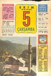 5 Ekim 1983 Takvim Yaprağı - Doğum Günü Hediyesi EFMN15897 - Gökçekoleksiyon
