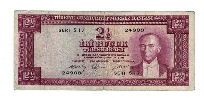 5. Emisyon 2.Tertip 2½ Türk Lirası Seri S17 Haliyle TCK10041 - 1