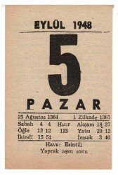 5 Eylül 1948 Takvim Yaprağı EFM853 - 3