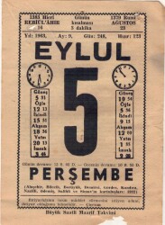 5 Eylül 1963 Takvim Yaprağı EFM(N)3585 - 2